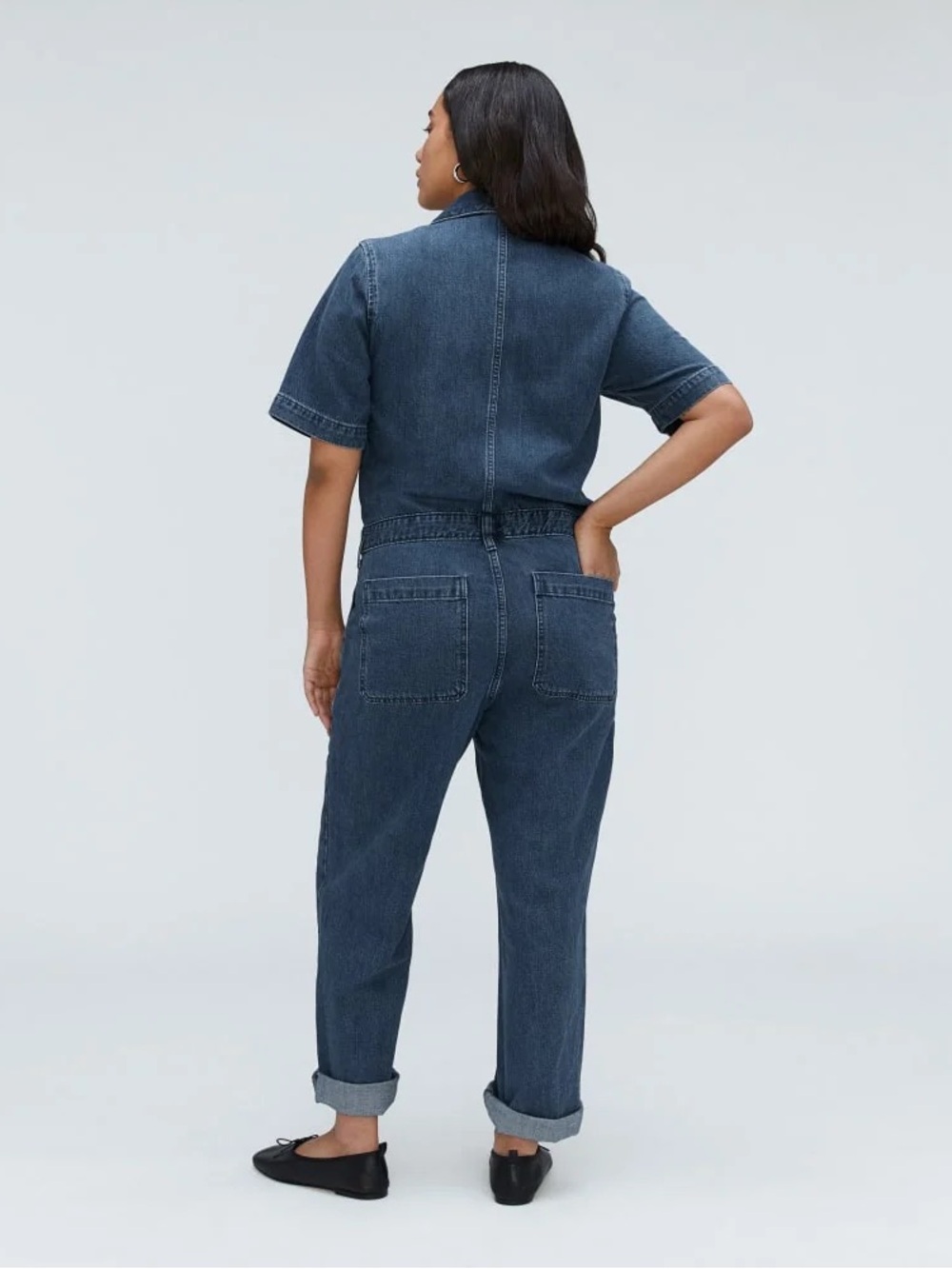 Everlane 💙 The Short Sleeve Denim Coveralls - Picture 5 of 6